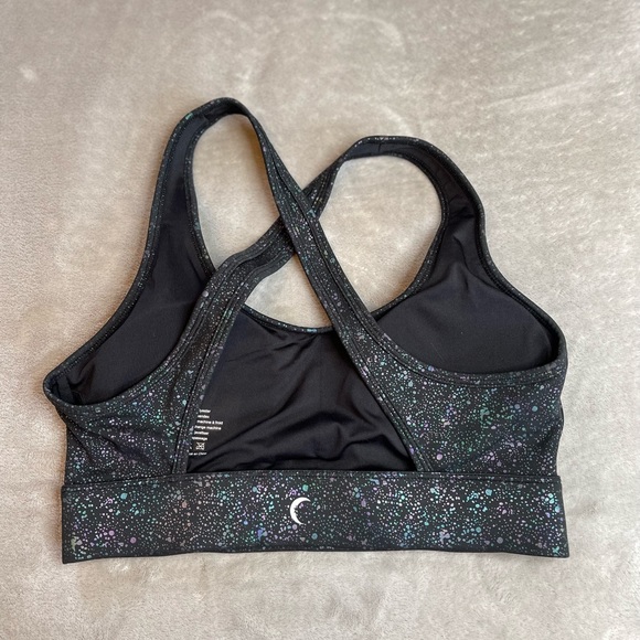 Black Reflective Mirage Light n Tight Cross Strap Bra - Picture 3 of 4